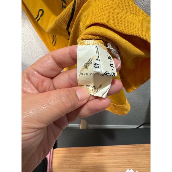 MU Sports Women's Graphic Yellow Polo Shirt | 100% Cotton | Size‎ Medium - Picture 5 of 5